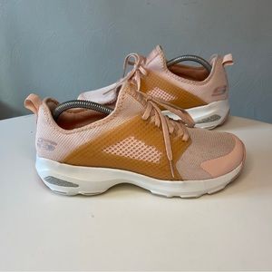 Skechers D’Lites Ultra Shoes  - Pink Beige White Sneakers - 12861 - Women’s 10